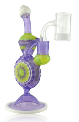 PAJAY GLASS DEEPCUT CARVED HANG N' BANG RECYCLER W/ PENDANT