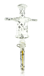 JOP Glass Clear Syringe Hand Pipe Quarter Right