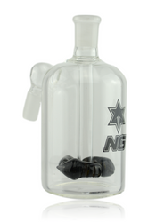 Nice Glass 14mm Black Logo Whirlybird Ash Catcher quarter right