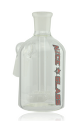 Nice Glass 19mm White Whirlybird Perc Ash Catcher Quarter Right