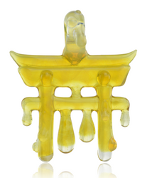 Know Ego Glass Golden Drip Torii Gate Pendant Front Know Ego Glass Golden Drip Torii Gate Pendant Front