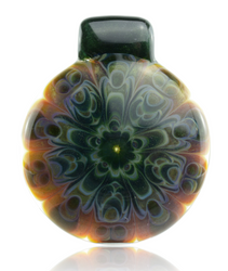 JS Glass 1.5" Dichro Petal Dotstack Pendant Front JS Glass 1.5" Dichro Petal Dotstack Pendant Front
