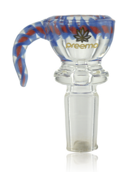 PREEMO GLASS 14MM RED/BLUE COLOUR HELIX BOWL