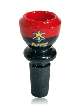 NICE GLASS 14MM RED TWO TONE CUPPED BOWL