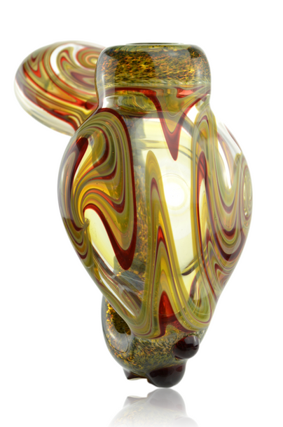 Barracuda Glass Red & Tan Lay Down Pipe Rightish