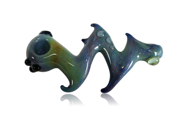 Lethal Glass Custom Zig Zag Pipe Blue Fume Horizontal Left