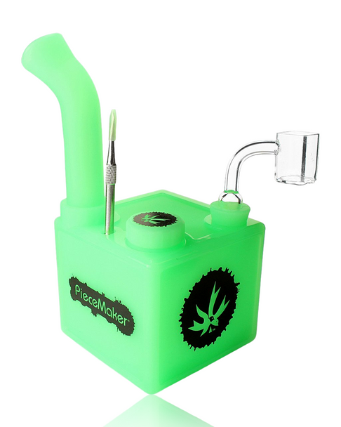 KUBE BY PIECE MAKER SILICONE RIG - GLOW GREEN