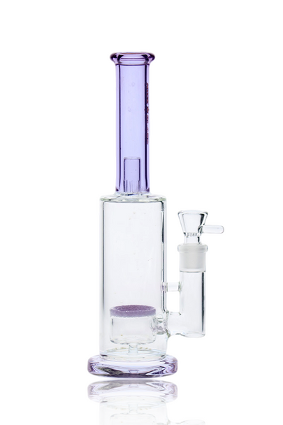 12" NICE GLASS PURPLE DRUM PERC BOTTLE TUBE