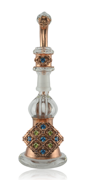 Kuhns Glass Electroformed & Jewelled Direct Inject Rig Front With Dome