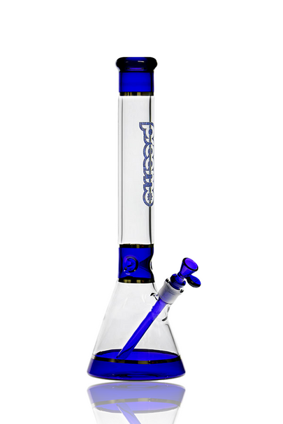 18" Preemo Glass Blue Colour Base Beaker Tube Right Side Profile