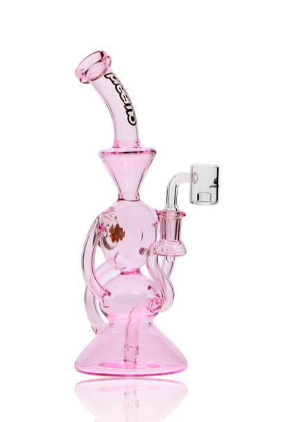 11" PREEMO GLASS 3 ARMED IMPLOSION RECYCLER - PINK