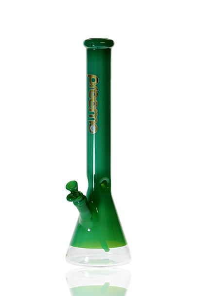 18" Preemo Glass Jade Green Full Colour Beaker Tube Quarter Left