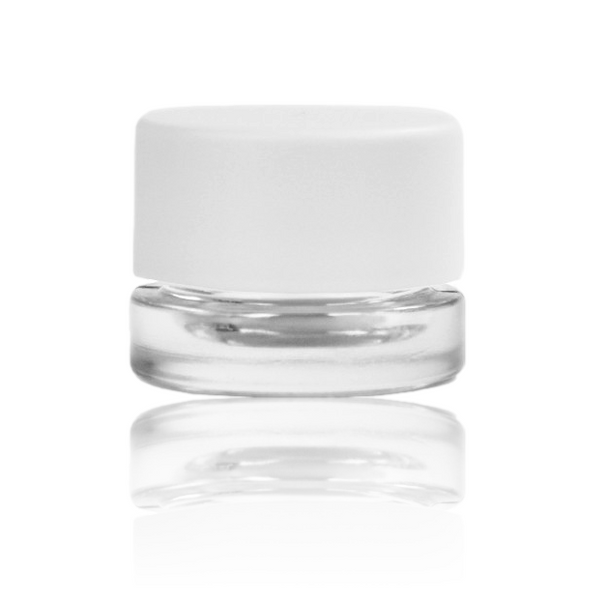 5ml White Cap Thick Wall Glass Concentrate Container Screw Top