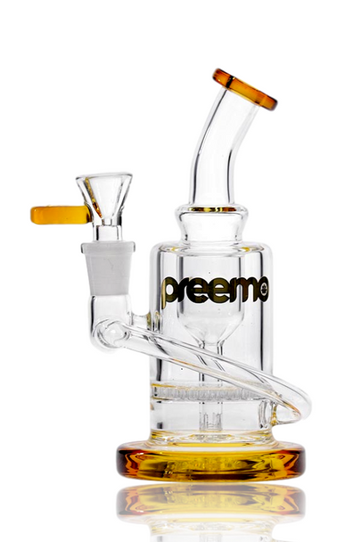 6.5" Preemo Glass Gold Honeycomb Bubbler
