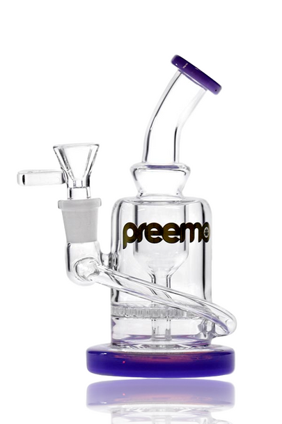 6.5" PREEMO GLASS PURPLE HONEYCOMB BUBBLER