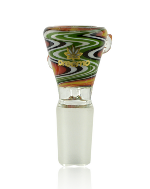 Preemo Glass 14mm Orange/Green/White Worked Bowl