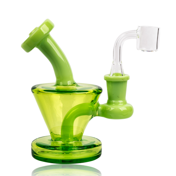 5" RED EYE GLASS GREEN DAYDREAMER W 3 HOLE PERC