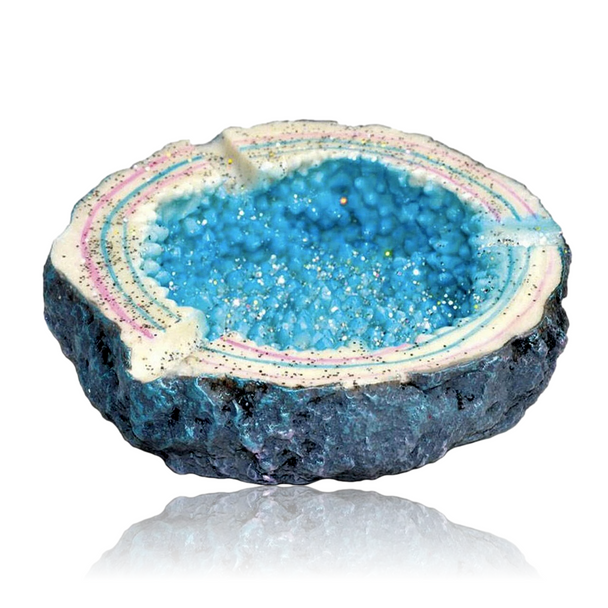 4.5" Blue Crystal Geode Style Ashtray