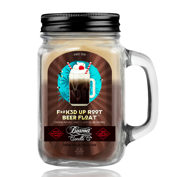 12OZ BEAMER CANDLE - F*#K3D UP ROOT BEER