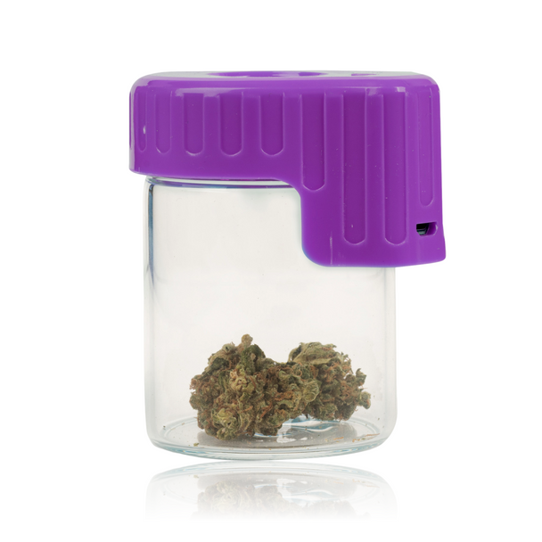 PURPLE LIGHT-UP GLASS SEAL JAR WITH MAGNIFIER