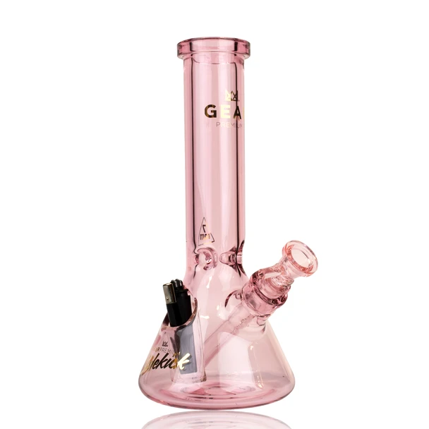 12" GEAR 7mm Pink Sidekick Beaker Tube With Lighter Holster