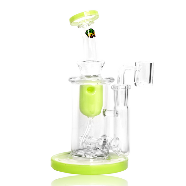 7.5" Irie Lime Green Concentrate Incycler With Inline Perc