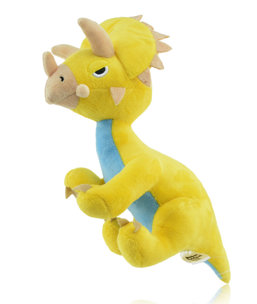 Mini Elbo Plush Toy - Triceratops Yellow + Blue