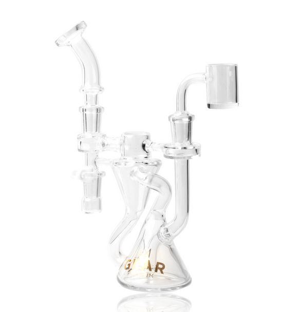 6.5" GEAR PREMIUM CLEAR DUO RECYCLER & ASH CATCHER W/ UFO PERC