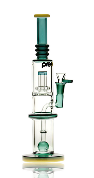 12" Preemo Glass Teal Ball To UFO Perc Straight Tube