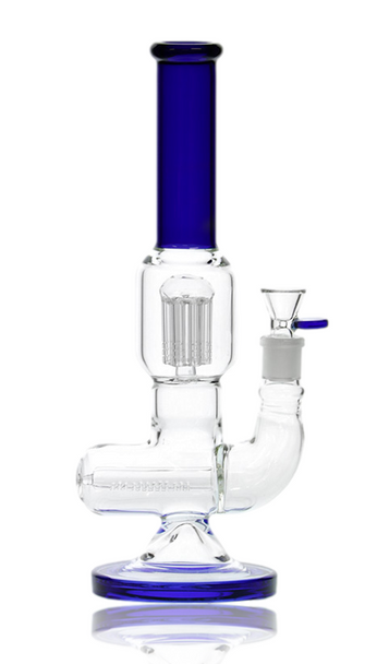 14" Blue Inline Tree Perc Tube