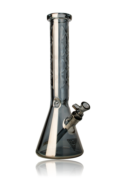 15" Red Eye Tek Ice Grey Metallic Terminator Finish Traditions Series Beaker With Faceted Quarter Pattern