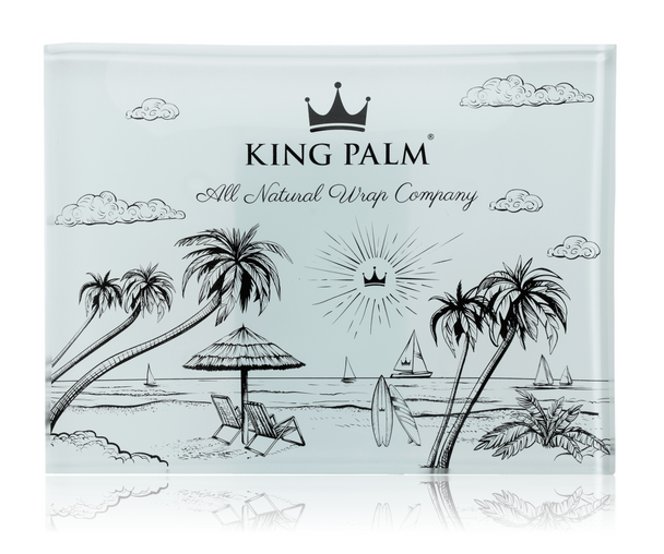 KING PALM ROLLING TRAY SMALL SHATTER RESISTANT GLASS