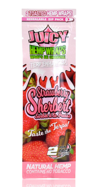 Juicy Strawberry Sherbert Flavoured Hemp Wraps.