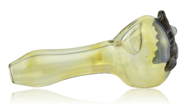 LARGE FUMED GLASS PIPE WITH POOP EMOJI