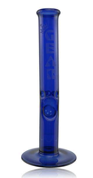 GEAR GLASS BLUE STRAIGHT TUBE PIPE WITH BUILT IN SCREEN