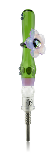 Glass Flower Nectar Collector With Titanium Tip Quarter Right