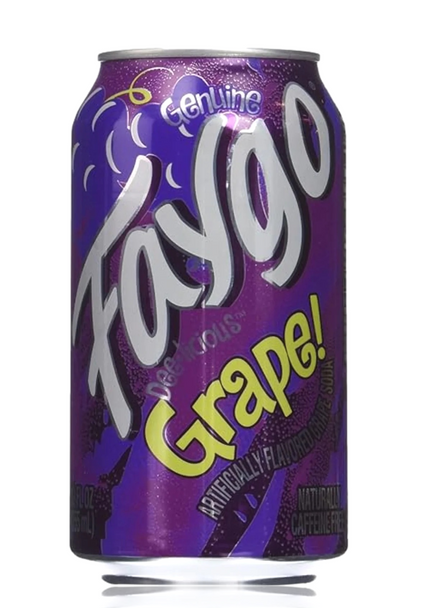 Faygo Grape Soda Pop in a Can.