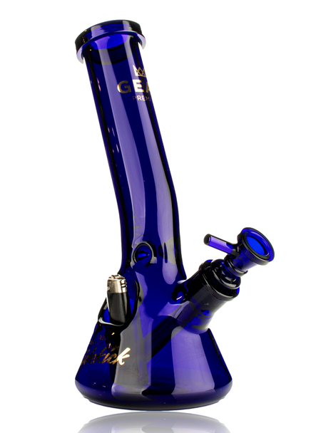 Blue 12" GEAR Premium 7mm Sidekick Laid Back Beaker Bong.