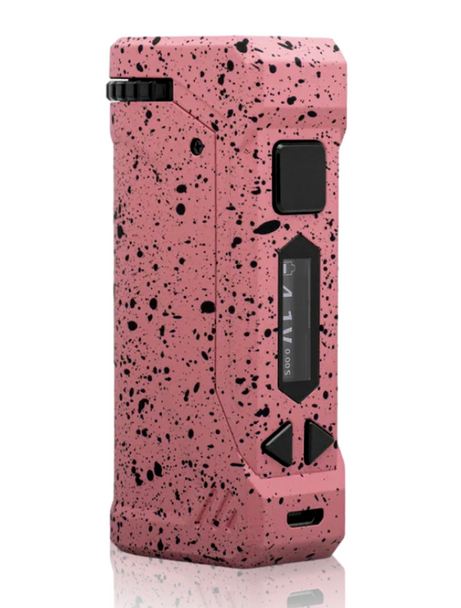 Pink & Black Splatter Yocan Uni Pro Mod Box for 510 Cartridges.