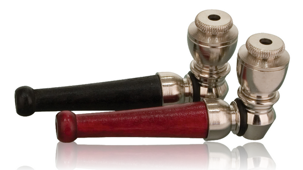Moe Nickel & Wood Metal Hand Pipe.