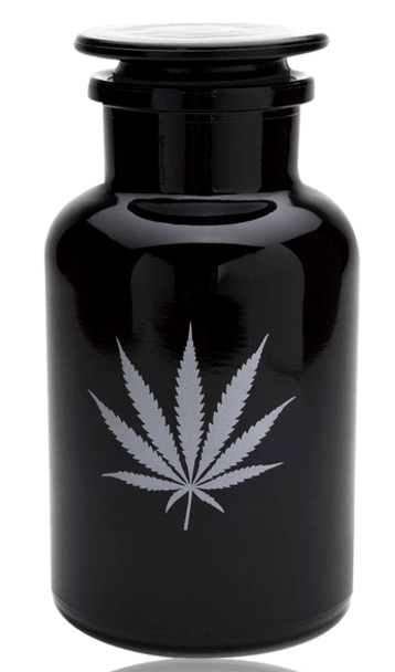 420 Science UV 1 Liter Storage Jar With Leaf  Design