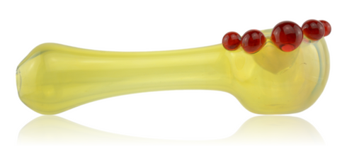 Fume Glass Pipe With Red Mibs