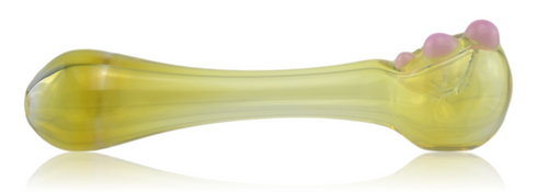 Fume Glass Pipe With Pink Mibs