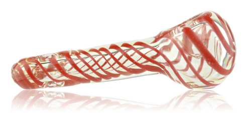 Glass Pipe UV Red Line With Donut Mouthpiece