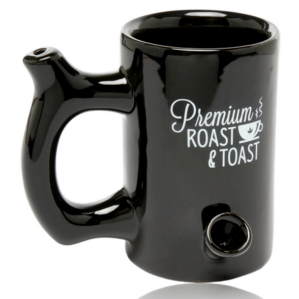 Black 10oz Premium Roast & Toast Ceramic Mug & Pipe