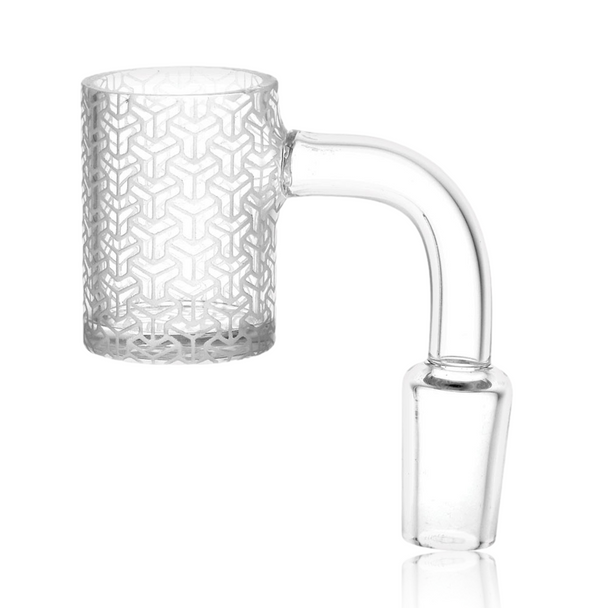 14mm Cube Stack Tessellation Etched Quartz Banger