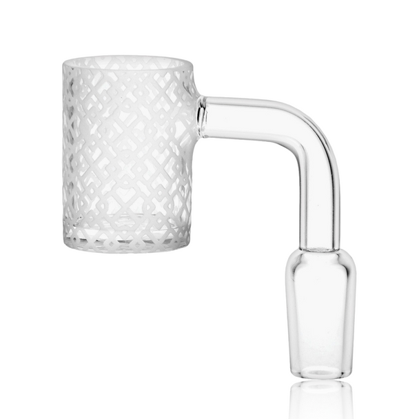 14mm Interlocking Diamonds Etched Quartz Banger