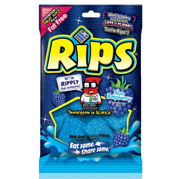 Rips Bite Sized Blue Raspberry Licorice