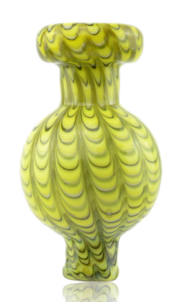 Raked Glass Bubble Carb Cap in Yellow