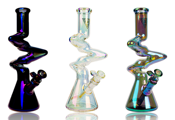 12" Red Eye Tek Metallic Terminator Finish 3 Arm Zag Beaker